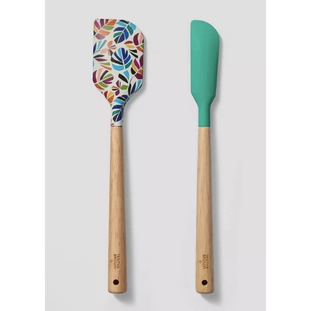 2pc Silicone Mini Spatula Set Teal / Print - Tabitha Brown Target Limited Ed New
